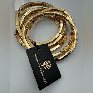 House of Harlow 1960 Set of 5 Stretch Gold Link Bracelets